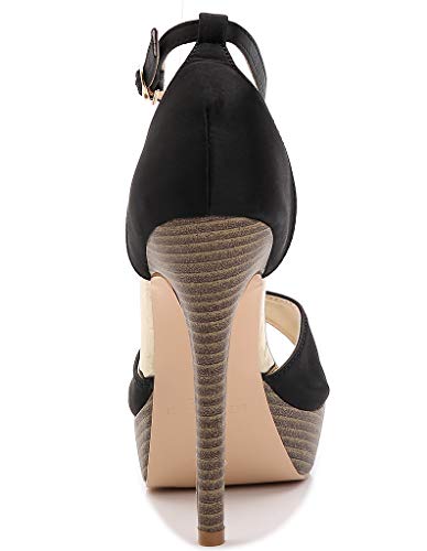 YooPrettyz Women Peep Toe Dress High Heel Ankle Strap Prom Shoes Wedding Platform Pumps3