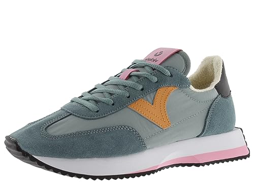 victoria Low-Top Cosmos Weiches Nylon & Passende Spaltlederteile & Gezackte Sohle 1134104 für Damen Jade 38