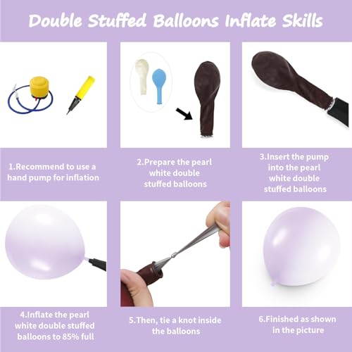 Image of 108Pcs Double Stuffed Pearl Purple Balloon Garland Arch Kit