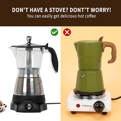 Image of LAOION Cafeteras Electricas Modernas Moka Pot, Coffee Espresso Machine