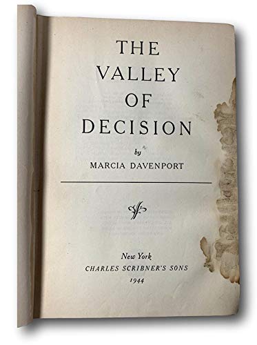 Rare THE VALLEY OF DECISION by MARCIA DAVENPORT... B08Y72T9CW Book Cover