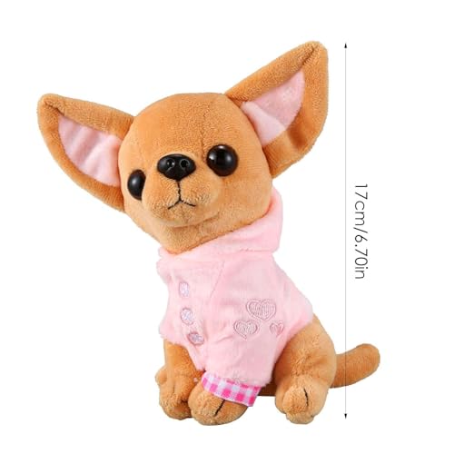 Yiohejy Plüsch Chihuahua Hundespielzeug Stofftier Hundespielzeug Realistisch Entzückend Plüsch Welpe Geschenk für Geburtstag Weihnachten Halloween Valentinstag Thanksgiving