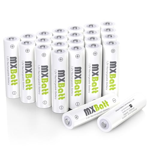MXBatt AA Akkus Wiederaufladbar Nimh 1.2V 3200mAh,Batterien AA Wiederaufladbar mit Geringer Selbstentladung Packung mit 24 Stück