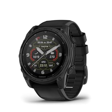Garmin Tactix® 8 51 mm, visor solar carregado, Elite, smartwatch GPS tático premium, inclui solução Ballistics Elite™ aplicada, bisel de titânio, lente safira, classificação de mergulho de 40 metros