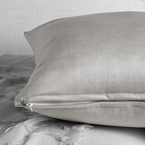 Image of HPD Half Price Drapes Cushion Cover 18 x 18 Heritage Plush Velvet - VPYC-179916-CC18PR - Pair, City Grey