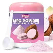8oz224g Pure Taro Powder No Sugar Added - Taro Root Powder for Boba Milk Bubble Tea, Smoothies, Drinking, Baking, Pancakes, Ice Cream, Rich Flavor with Scoop