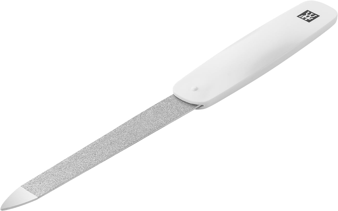 ZWILLING Pilnik do paznokci (powłoka szafirowa, polerowana końcówka do czyszczenia paznokci, gruboziarnista i drobnoziarnista powierzchnia pilnika), biały, 160 mm