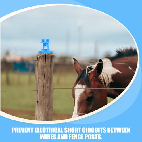 Isolateurs pour clôtures électriques en PP bleu haute résistance mécanique - 6