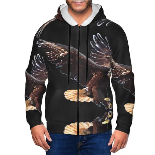 Veste à capuche thermique homme coupe ample Eagle zippée chaud - 6