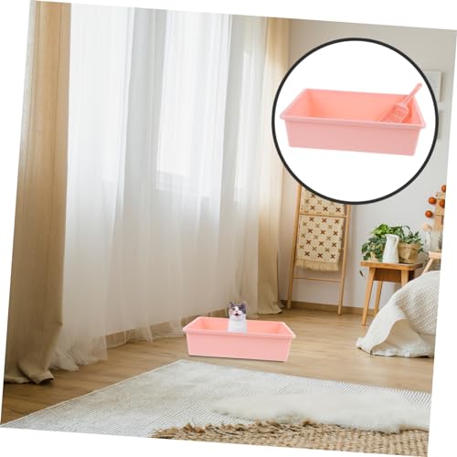 SUPVOX 1 Conjunto De Caixa De Areia Para Gatos Colher De Areia Para Gatos Aberto Vaso Sanitário Para