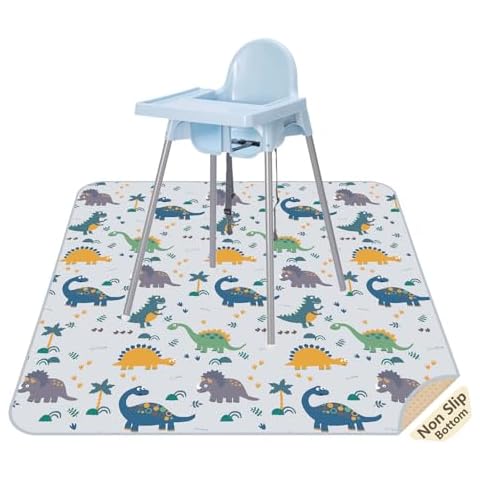 Splat Floor Mat for Under High Chair/Arts/Crafts by CLCROBD, 51" Waterproof Anti-Slip Food Splash Spill Mess Mat, Washable Portable Picnic Mat and Table Cloth Cover