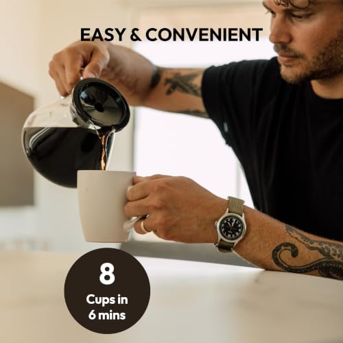 Image of SimplyGoodCoffee Coffee Maker /Coffee Machine. 8 Cup Automatic Drip Pour Over Coffee Brewer. Easy To Use, Durable Stainless, Gold Cup Standard