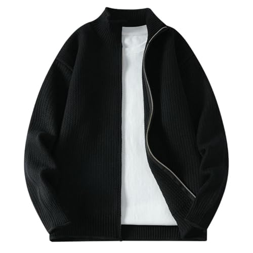 Chaqueta de punto con cremallera para hombre que busca abrigarse sin pesar