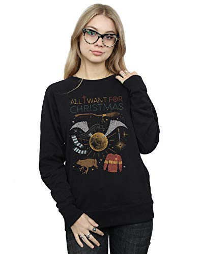 Harry Potter Women's All I Want For Christmas Sweatshirt Black Medium