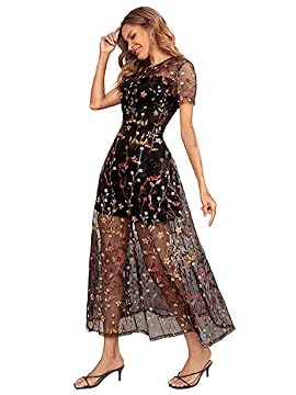 black dress with floral embroidery