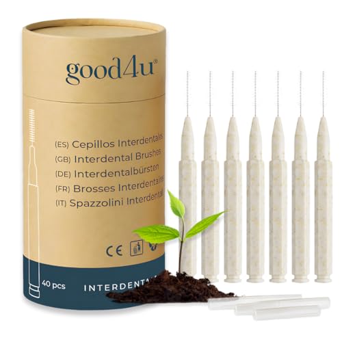 Cepillos Interdentales Biodegradables (0,6 mm) | Limpieza cómoda y sostenible con mango vegetal PLA para ortodoncia y espacios estrechos | Good4u®