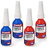 Thread Lock Blue 242 and Red 271, Lock Tight Threadlocker Medium and High Strength, Thread Locker for Nuts, Bolts, Fasteners and Metals, Against Losening and Leakage (10 mlx4) (M242H271-10ml4pack)