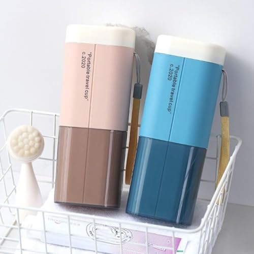 Image of Wafeeq Portable Travel Toothbrush Case Holder Bathroom Organizer Travel Container Toothpaste Storage Box for Camping Business School Trip Bathroom, Pink (Pack of 1)