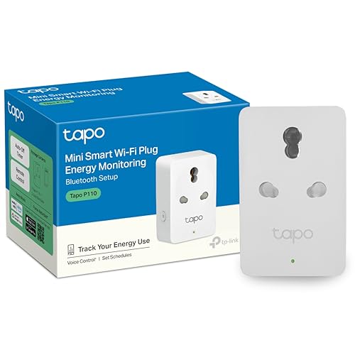 Tapo TP-Link P110 Mini 16A Smart Wi-Fi Connector, Energy Monitoring | Household Appliance Control Compatible with Alexa, Google Home | Enhanced Power Security | Away Mode | 4-Way Security Protection