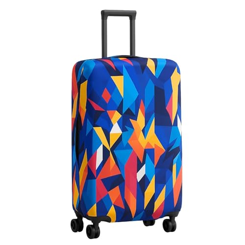 Image of Luggage Cover Trolley Covers for Suitcase Washable Dust Proof Anti-Scratch Protector Polyester Printed Stretchable Fabric (Fits Fiber /Plastic Trolley Bags Only) (Rainbow, 20 Inch)