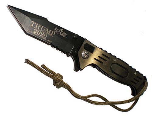 8.5  HEAVY DUTY Tanto Blade TRUMP 2022 Commemorative Limited Edition Pocket Knife It s AMAZING! With Lanyard