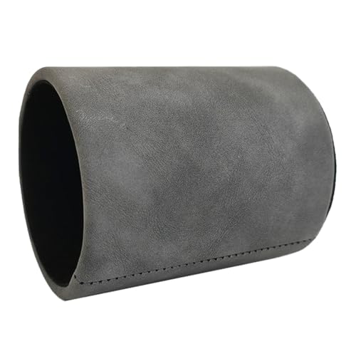 Image of Leather Pen Holder, Dark Gray Pencil Holder, Desktop Elegant Pen Holder for Desk, Stationery Organizer for School Office Home Dorm