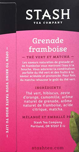 Image of Stash Tea Pomegranate Raspberry Green Tea, 18 Count Tea Bags in Foil Individual Green Tea Bags for Use in Teapots Mugs or Cups, Brew Hot Tea or Iced Tea (Pack of 2)