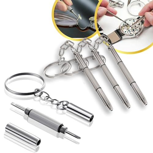 Kit 3 Chaveiro Multifuncional 3 em 1 Mini Chave De Fenda Philips Sextavado Boca pra Pequeno Ajuste R