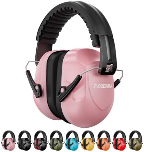 Floriogra Noise Reduction Ear Muffs, NRR 34dB Ear Protection, Hearing Protection Noise Cancelling Headphones for Adults Kids Autism, Shooting Ear Protection for Gun Range, Mowing, Construction