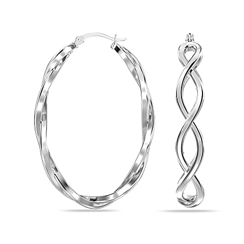 Charmsy 925 Sterling Silver Infinity Twisted Hoop Earrings for Women | 14K Gold-Plated Double Twisted Irish Celtic Knot Hypoallergenic Click-Top Hoops Earring3