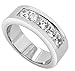 FlameReflection 8mm Men's Stainless Steel Ring Wedding Band Round CZ Pave Setting size 10 SPJ