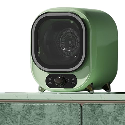 Piccola asciugatrice a tamburo, mini asciugatrice centrifuga, asciugatrice portatile silenziosa con potente turboventola, serratura magnetica della porta, asciugatrice da tavolo indipendente(Green)