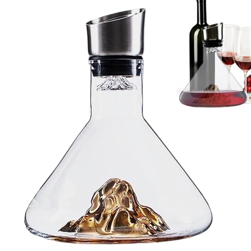 Set decanter per vino - Caraffa per vino da 1500 ml | Aeratore portatile, con dispenser integrato, filtro in acciaio inossidabile, materiali in resistenti che garantiscono un utilizzo sicuro e d