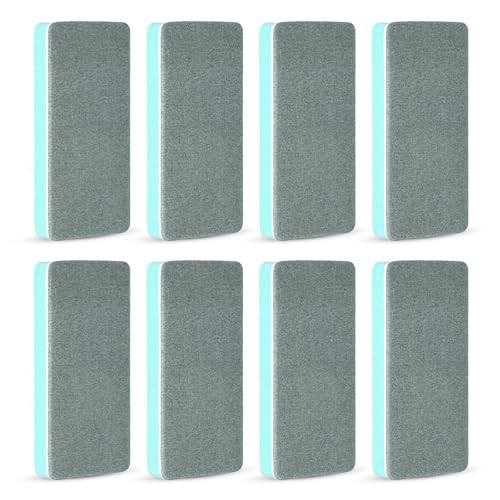 Sinbana 8pcs Double-Sided Fish Tank Cleaning Brushes, EVA Aquarium Sponge Brush Scrubber Cleaner Fish Tank Cleaning Tool for Aquarium Glass & Home Kitchen (Blue and White)