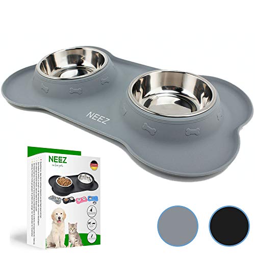 NEEZ Comedero perro Gato bebedero gatos perros (grey)