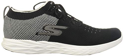 Skechers Women's Go Run 6 Running Shoe, 5 M US Black/White