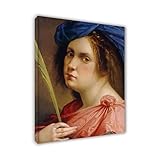  ArtistesArtemisia Gentileschi Peinture à l\'huile Célèbres Tableaux sur Toile-Reproductions Impression sur Toile-encadré pour accrocher (Autoportrait en femme martyre) 70x90cm(28x35in)Encadré