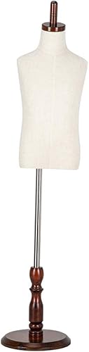 Miniatura 8 de Bonnlo Forma de Vestido Infantil Mejorada, 2-3 Años, 3-4 Años, Torso de Maniquí para Niños Pequeños con Soporte Ajustable de Madera y Goma para