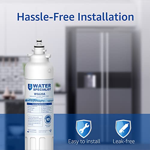 Waterspecialist Adq73613401 Refrigerator Water Filter, Replacement For Lg Lt800P, Adq73613408, Adq73613402, Adq75795104, Kenmore 9490, Lsxs26326S, Lmxc23746S, Wf-Lt800P, 46-9490 (Pack Of 3) #TOP6