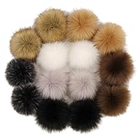 10 stuks 15 cm pompons om te knutselen, pompons kunstbont pompon bontbol met elastische lus, voor doe-het-zelf kunsthandwerk, bruiloften, verjaardagen, Kerstmis, kledingaccessoires, kaki