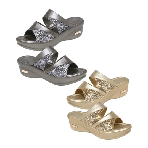 Chaussures compensées à semelle épaisse et look mode estival - 6
