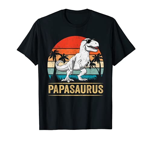 Papasaurus T Rex Dinosaur Papa Saurus Family Matching Maglietta