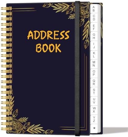 Address Book with Alphabetical Tabs - Small Address Book Spiral with ...