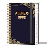 Address Book with Alphabetical Tabs - Small Address Book Spiral with Address Contacts, Special Date, Phone, Birthday & Internet Login Password for Home and Office, 4.3