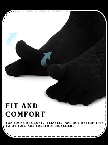 Image of Bencailor 6 /12 /32Pairs Women Toe Socks Five Toe Cotton Socks Ankle Sock with Toes Separated for Women Men Athletic Running