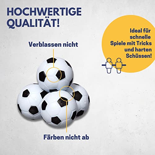 6x Tischfußball-Kugeln 36 Mm Weiß - Hochwertige Ersatzbälle Für Fußballtische