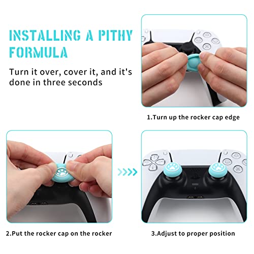 Image of 6 Pcs Cute Thumb Grip Button Cap Compatible with PlayStation 5 (PS5), PlayStation 4 (PS4), Xbox One, Xbox Series X /S, Nintendo Switch Pro Controller Joystick Grips Accessories