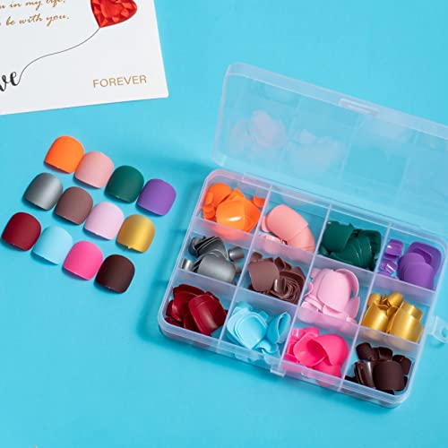 COLORBIRD ネイルチップ 足用 12色 ケース付 黒 ピンク 青 シンプル おしゃれ