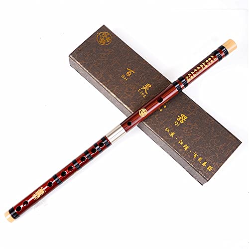 Dizi Chinese Bamboo Transverse Flute Fife - C D E F G Tune Refined Professional Performance Mahogany Flute Red Rosewood Flute Transverse Flutes (Color : E) #TOP3