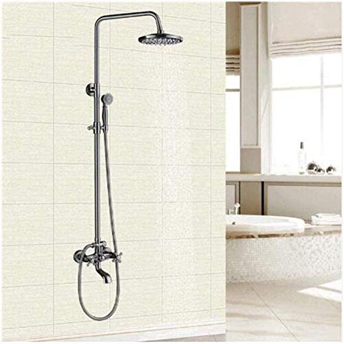 Robinet de douche mural pluie avec douchette à main brossée - 2